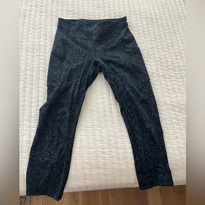 SOLD Lululemon leggings, navy and black design, size 6
